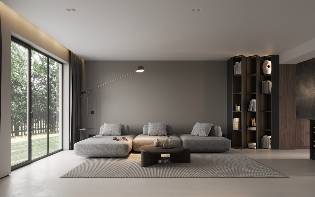 Living room with a large sliding glass patio door letting in daylight